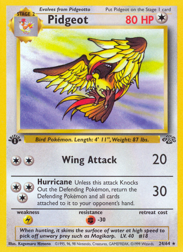 Pokemon | Pidgeot (24/64) [Jungle 1st Edition] | The Nerd Merchant