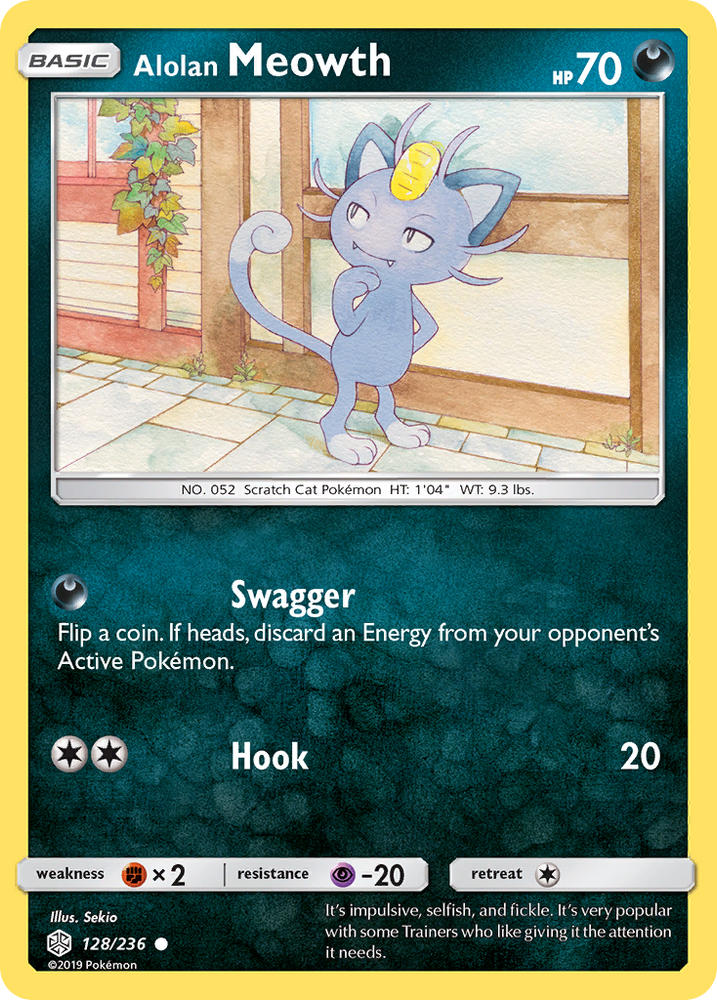 Pokemon| Alolan Meowth (128/236) [Sun & Moon: Cosmic Eclipse] | The Nerd Merchant