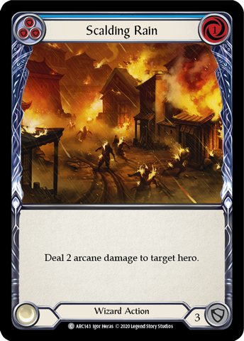 Flesh and Blood TCG | Scalding Rain (Blue) [U-ARC143] (Arcane Rising Unlimited)  Unlimited Rainbow Foil | The Nerd Merchant