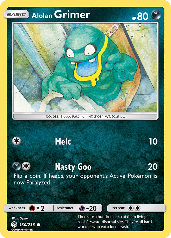 Pokemon| Alolan Grimer (130/236) [Sun & Moon: Cosmic Eclipse] | The Nerd Merchant