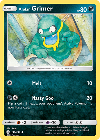 Pokemon| Alolan Grimer (130/236) [Sun & Moon: Cosmic Eclipse] | The Nerd Merchant