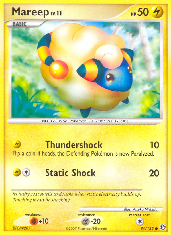 Pokemon | Mareep (94/132) [Diamond & Pearl: Secret Wonders] | The Nerd Merchant