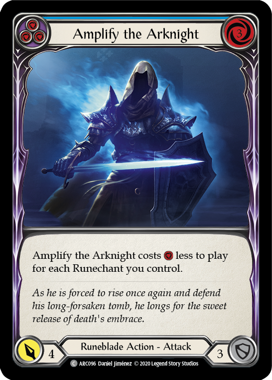 Flesh and Blood TCG | Amplify the Arknight (Blue) [U-ARC096] (Arcane Rising Unlimited)  Unlimited Rainbow Foil | The Nerd Merchant
