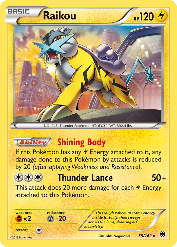 Pokemon | Raikou (55/162) [XY: BREAKthrough] | The Nerd Merchant