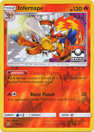 Pokemon | Infernape (23/156) (League Promo) [Sun & Moon: Ultra Prism] | The Nerd Merchant
