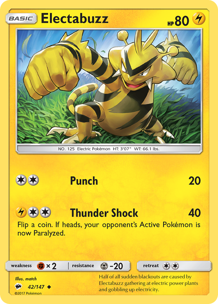 Pokemon | Electabuzz (42/147) [Sun & Moon: Burning Shadows] | The Nerd Merchant