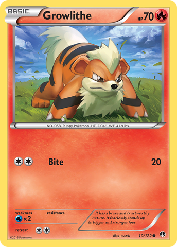 Pokemon | Growlithe (10/122) [XY: BREAKpoint] | The Nerd Merchant