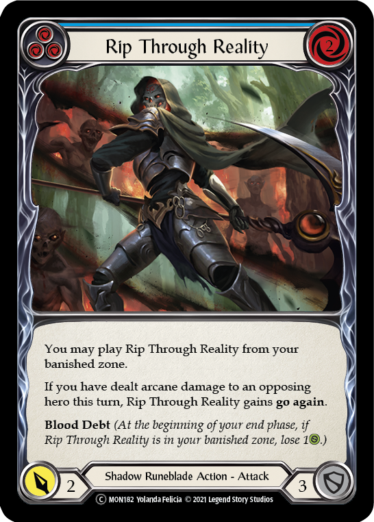 Flesh and Blood TCG | Rip Through Reality (Blue) [U-MON182-RF] (Monarch Unlimited)  Unlimited Rainbow Foil | The Nerd Merchant