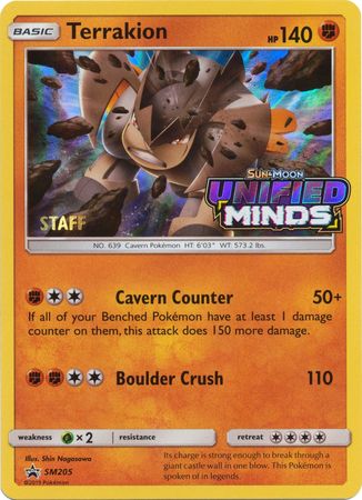 Pokemon | Terrakion (SM205) (Staff Prerelease Promo) [Sun & Moon: Black Star Promos] | The Nerd Merchant