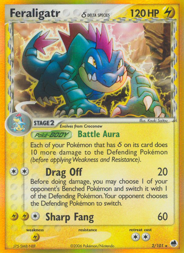 Pokemon | Feraligatr (2/101) (Delta Species) [EX: Dragon Frontiers] | The Nerd Merchant