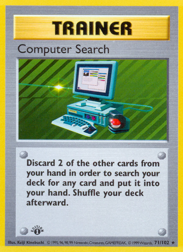 Pokemon | Computer Search (71/102) (Shadowless) [Base Set 1st Edition] | The Nerd Merchant)