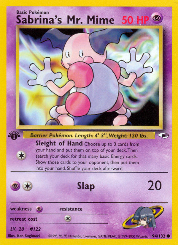 Pokemon | Sabrina's Mr. Mime (94/132) [Gym Heroes 1st Edition] | The Nerd Mechant