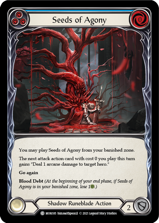 Flesh and Blood TCG | Seeds of Agony (Blue) [MON185] (Monarch)  1st Edition Normal | The Nerd Merchant