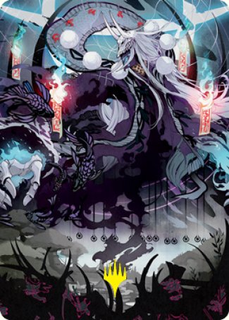 Magic | Echo of Death's Wail Art Card (Gold-Stamped Signature) [Kamigawa: Neon Dynasty Art Series] | The Nerd Merchant
