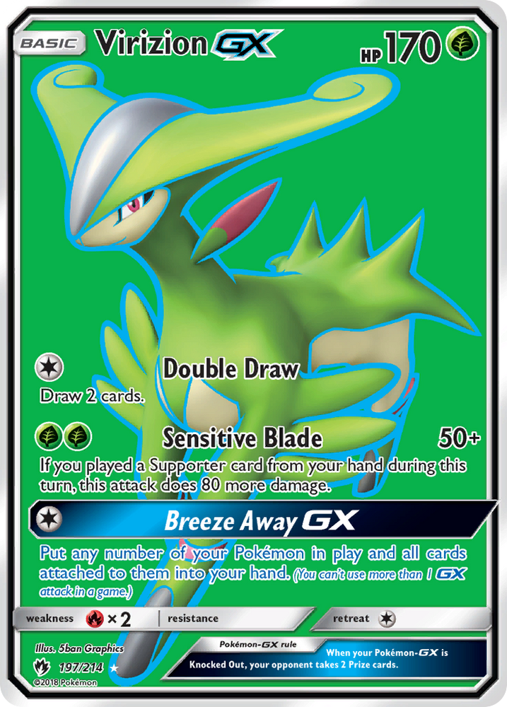 Pokemon | Virizion GX (197/214) [Sun & Moon: Lost Thunder] | The Nerd Merchant
