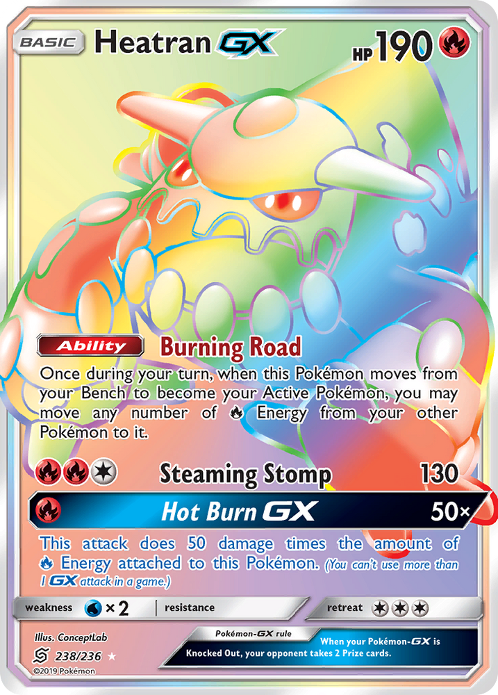 Pokemon | Heatran GX (238/236) [Sun & Moon: Unified Minds] | The Nerd Merchant