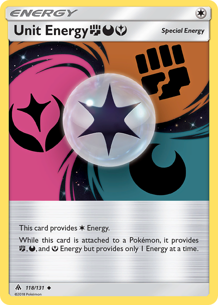 Pokemon | Unit Energy (118/131) (Fighting, Darkness, Fairy) [Sun & Moon: Forbidden Light] | The Nerd Merchant