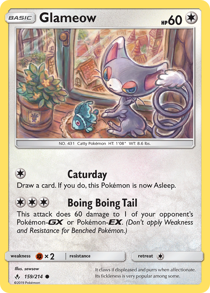 Pokemon | Glameow (159/214) [Sun & Moon: Unbroken Bonds] | The Nerd Merchant