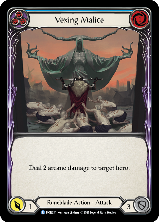 Flesh and Blood TCG | Vexing Malice (Blue) [MON234-RF] (Monarch)  1st Edition Rainbow Foil | The Nerd Merchant