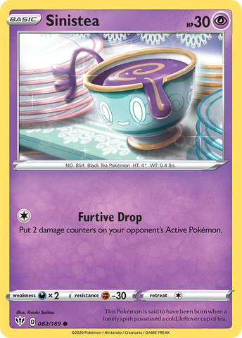 Pokemon | Sinistea (082/189) [Sword & Shield: Darkness Ablaze] | The Nerd Merchant