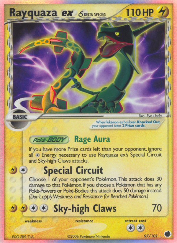 Pokemon | Rayquaza ex (97/101) (Delta Species) [EX: Dragon Frontiers] | The Nerd Merchant