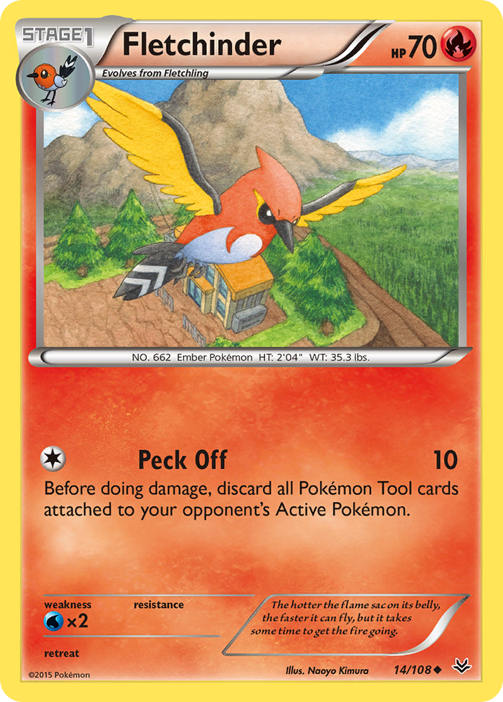 Pokemon | Fletchinder (14/108) [XY: Roaring Skies] | The Nerd Merchant