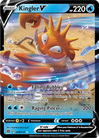 Pokemon | Kingler V (028/172) [Sword & Shield: Brilliant Stars] | The Nerd Merchant