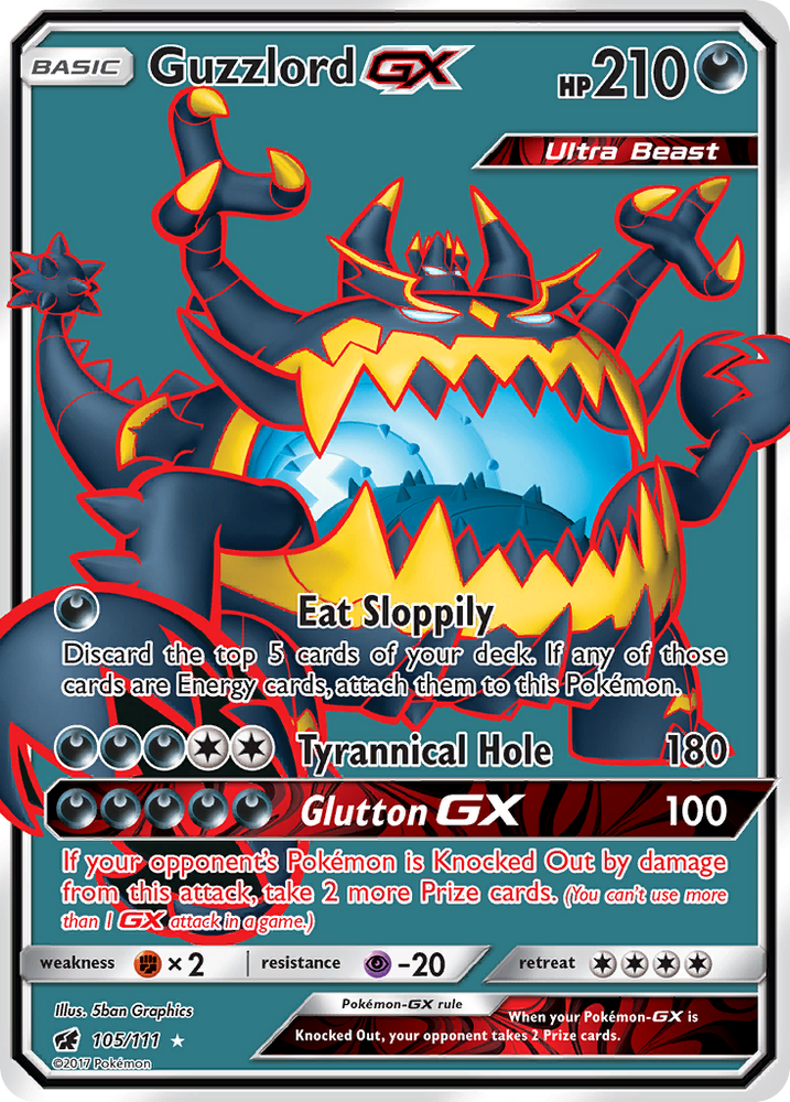 Pokemon | Guzzlord GX (105/111) [Sun & Moon: Crimson Invasion] | The Nerd Merchant