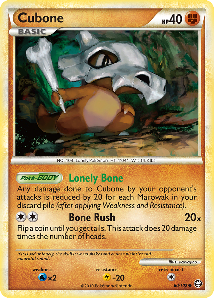 Pokemon | Cubone (60/102) [HeartGold & SoulSilver: Triumphant] | The Nerd Merchant