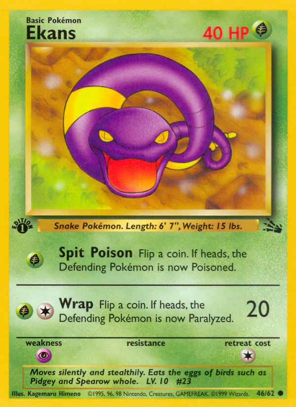 Pokemon | Ekans (46/62) [Fossil 1st Edition] | The Nerd Merchant