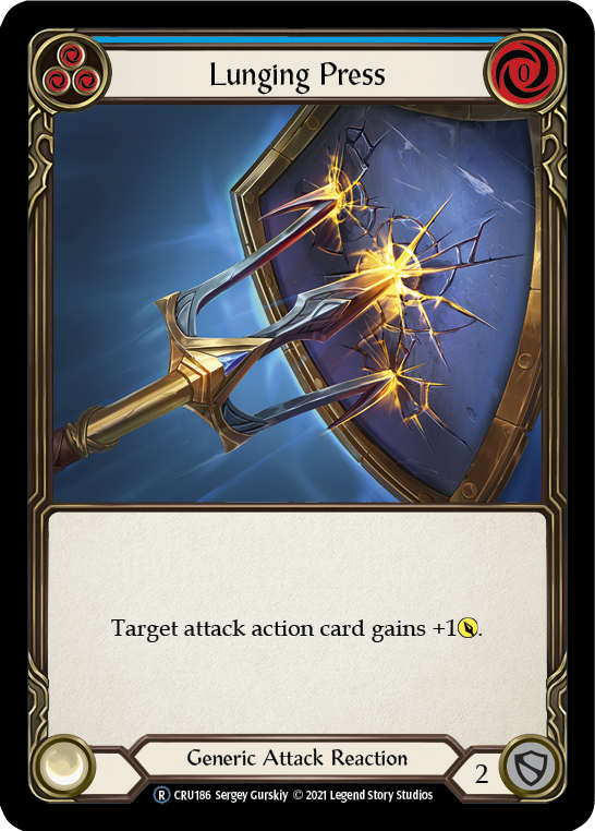 Flesh and Blood TCG | Lunging Press [U-CRU186] (Crucible of War Unlimited)  Unlimited Rainbow Foil | The Nerd Merchant