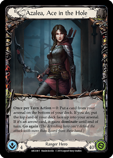 Flesh and Blood TCG | Azalea, Ace in the Hole // Death Dealer [ARC038 // ARC040] (Arcane Rising)  1st Edition Normal | The Nerd Merchant