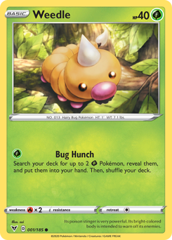 Pokemon | Weedle (001/185) [Sword & Shield: Vivid Voltage] | The Nerd Merchant