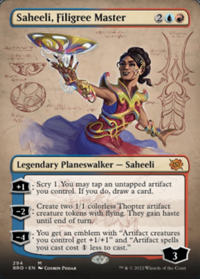 Magic | Saheeli, Filigree Master (Borderless Alternate Art) [The Brothers' War] | The Nerd Merchant