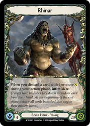 Flesh and Blood TCG | Rhinar // Harmonized Kodachi [WTR002-T // WTR078-T] (Welcome to Rathe)  Alpha Print Normal | The Nerd Merchant