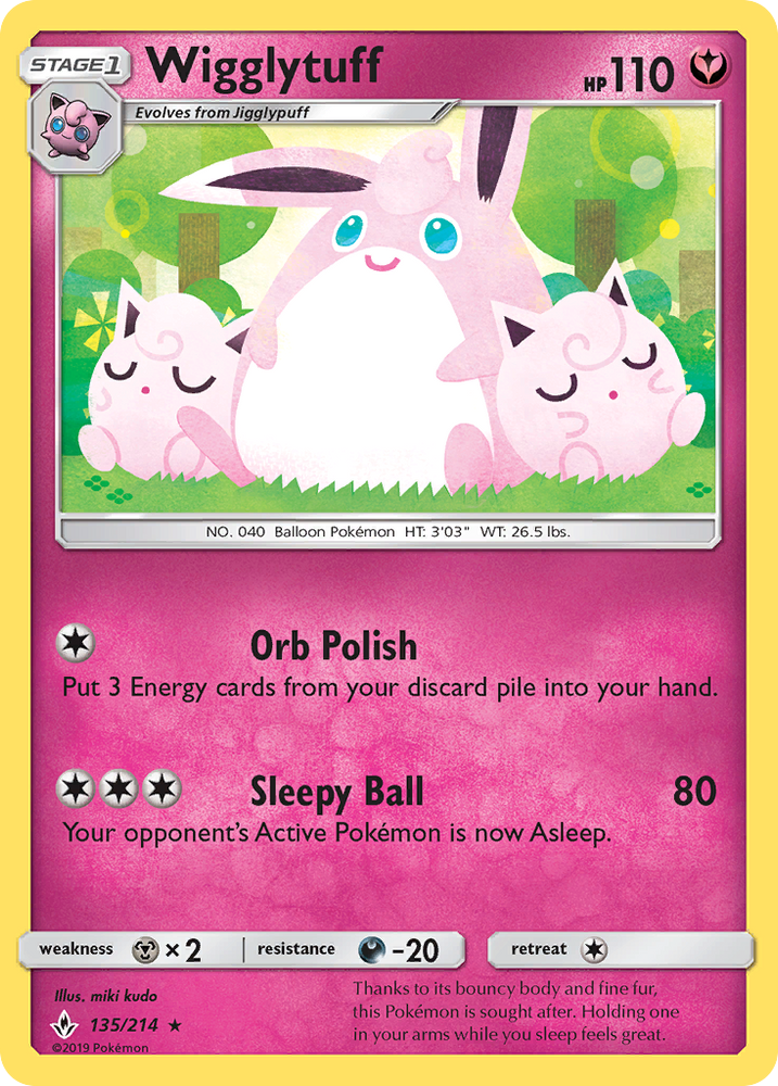 Pokemon | Wigglytuff (135/214) [Sun & Moon: Unbroken Bonds] | The Nerd Merchant