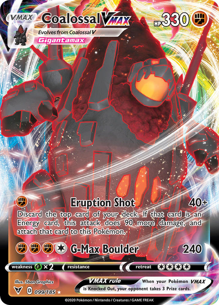 Pokemon | Coalossal VMAX (099/185) [Sword & Shield: Vivid Voltage] | The Nerd Merchant