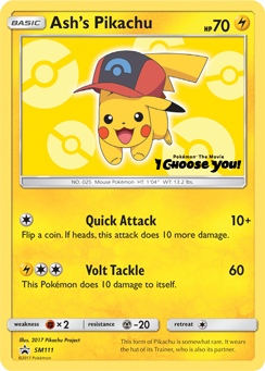 Pokemon | Ash's Pikachu (SM111) [Sun & Moon: Black Star Promos] | The Nerd Merchant