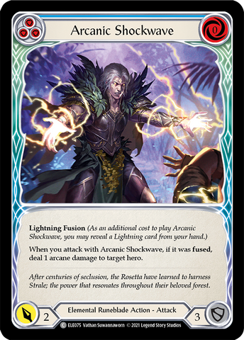 Flesh and Blood TCG | Arcanic Shockwave (Blue) [ELE075] (Tales of Aria)  1st Edition Rainbow Foil | The Nerd Merchant