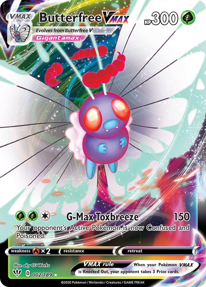 Pokemon | Butterfree VMAX (002/189) [Sword & Shield: Darkness Ablaze] | The Nerd Merchant