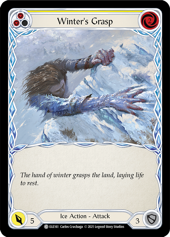 Flesh and Blood TCG | Winter's Grasp (Yellow) [ELE161] (Tales of Aria)  1st Edition Rainbow Foil | The Nerd Merchant