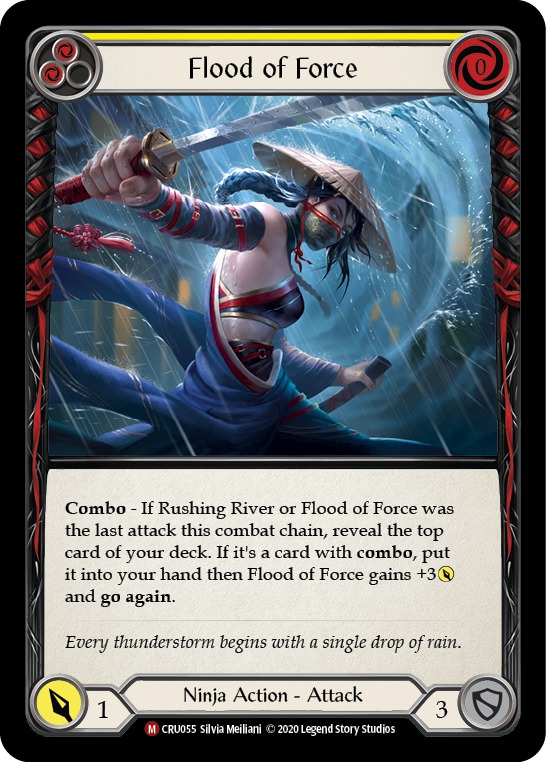 Flesh and Blood TCG | Flood of Force [CRU055] (Crucible of War)  1st Edition Rainbow Foil | The Nerd Merchant