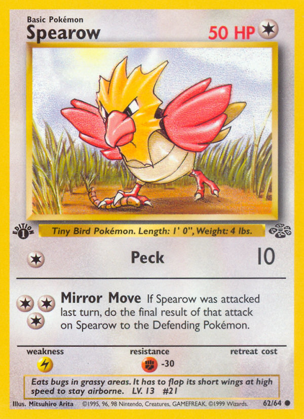 Pokemon | Spearow (62/64) [Jungle 1st Edition] | The Nerd Merchant