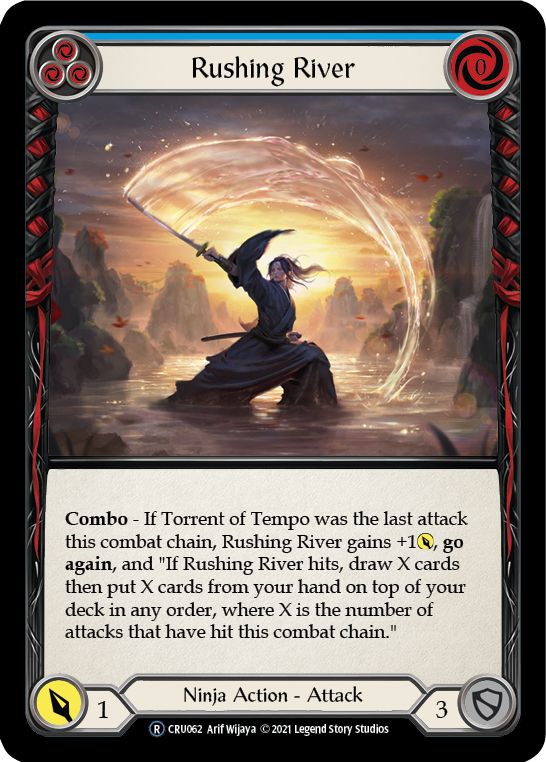 Flesh and Blood TCG | Rushing River (Blue) [U-CRU062] (Crucible of War Unlimited)  Unlimited Rainbow Foil | The Nerd Merchant