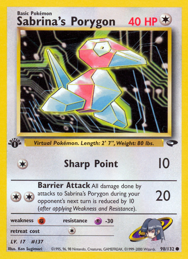 Pokemon | Sabrina's Porygon (98/132) [Gym Challenge 1st Edition] | The Nerd Merchant