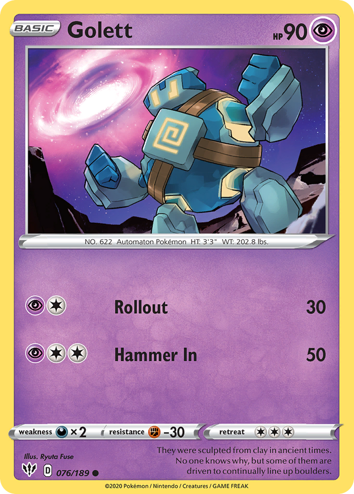 Pokemon | Golett (076/189) [Sword & Shield: Darkness Ablaze] | The Nerd Merchant
