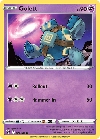 Pokemon | Golett (076/189) [Sword & Shield: Darkness Ablaze] | The Nerd Merchant