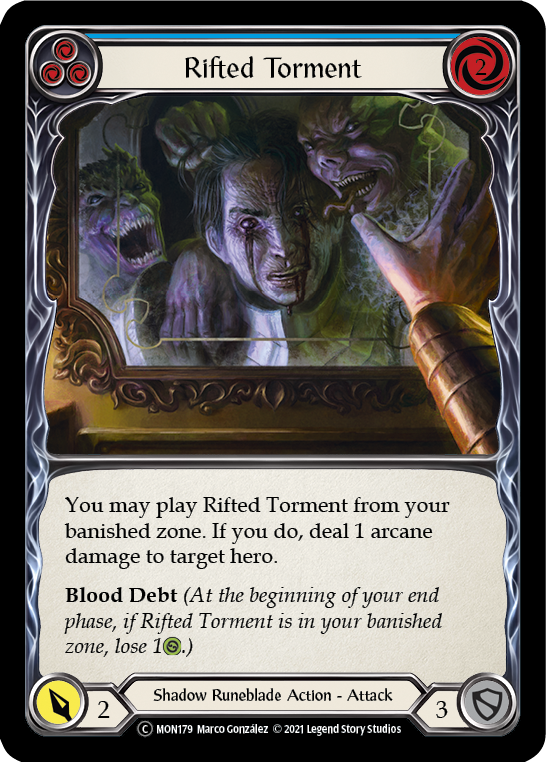 Flesh and Blood TCG | Rifted Torment (Blue) [U-MON179-RF] (Monarch Unlimited)  Unlimited Rainbow Foil | The Nerd Merchant