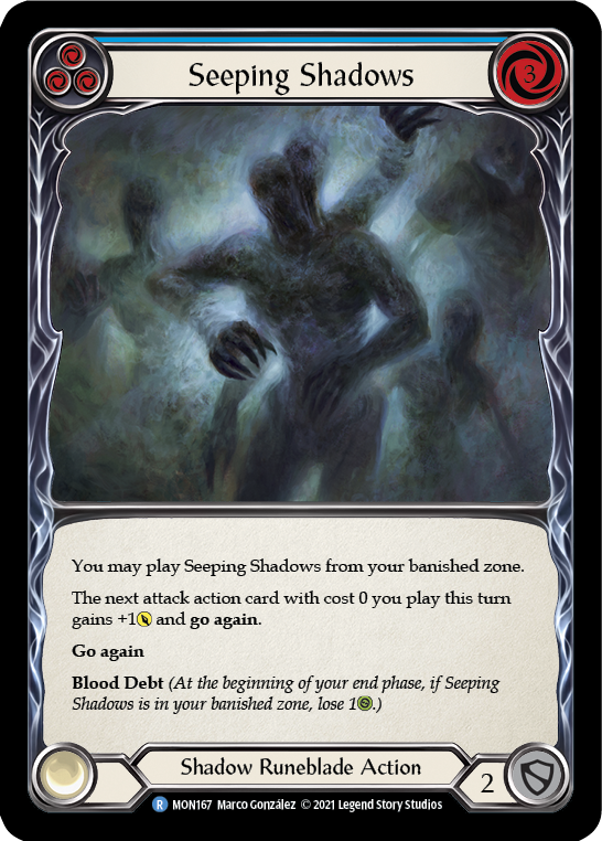Flesh and Blood TCG | Seeping Shadows (Blue) [MON167-RF] (Monarch)  1st Edition Rainbow Foil | The Nerd Merchant