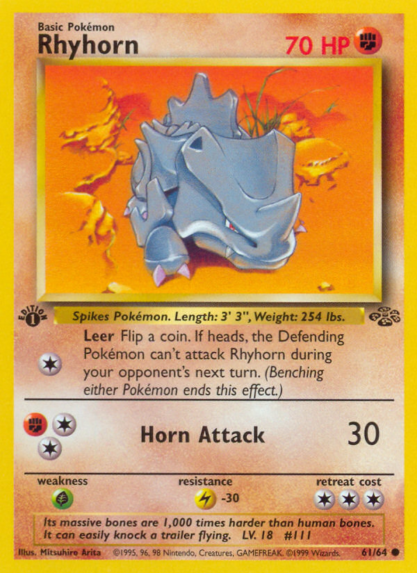 Pokemon | Rhyhorn (61/64) [Jungle 1st Edition] | The Nerd Merchant